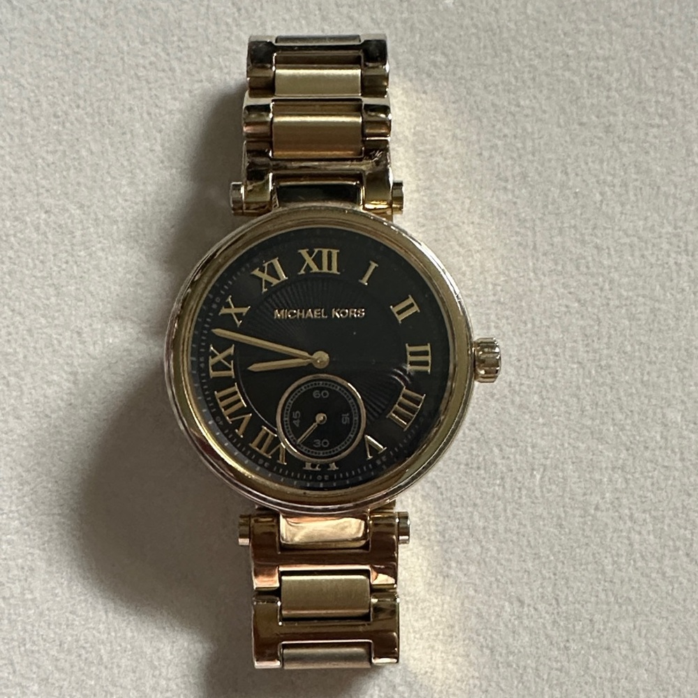 Michael Kors Gold and Black Roman Numeral Watch